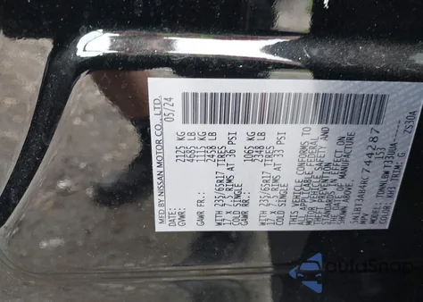 2024 Nissan Rogue S Intelligent Awd from USA, damaged, VIN 5N1BT3AB4RC744287